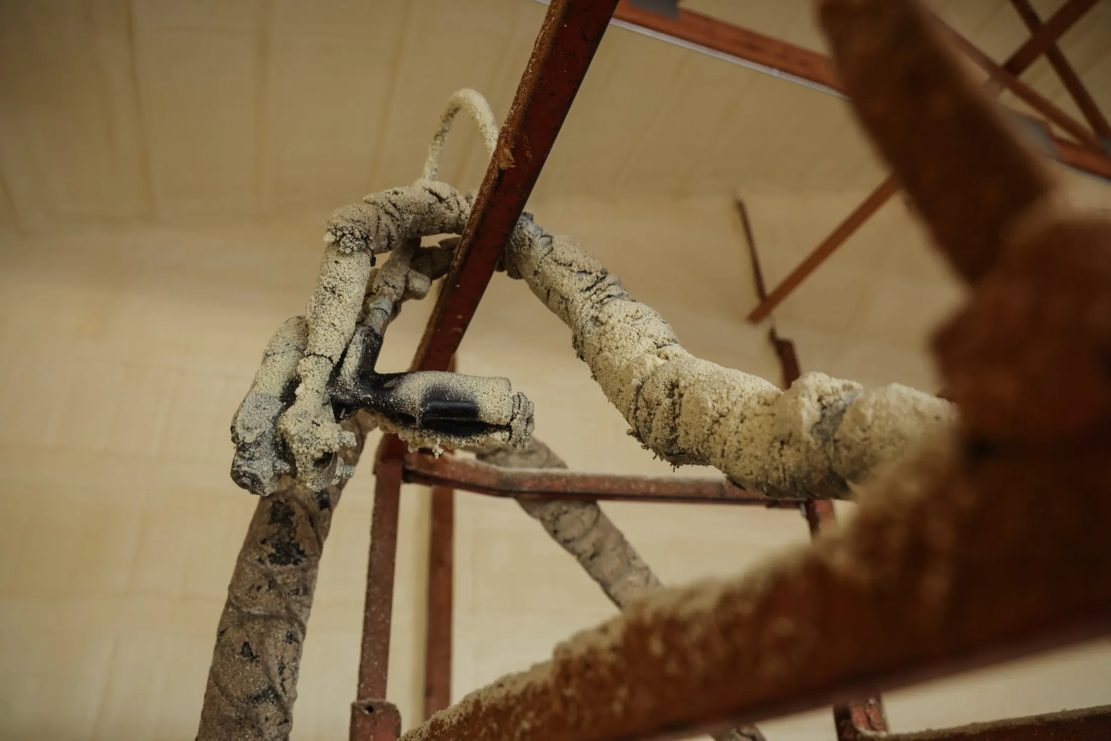 Mechanical penetration sealed with foam